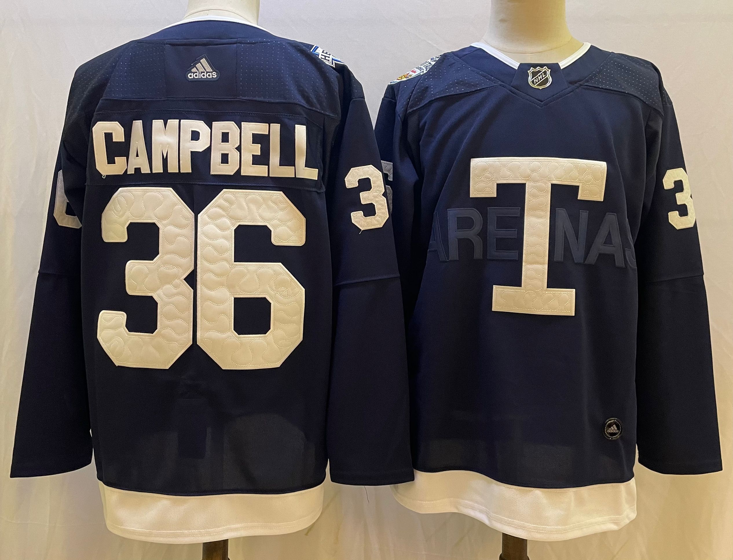 Men Toronto Maple Leafs 36 Campbell Blue Classic Edition 2022 Adidas NHL Jersey